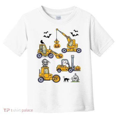 Vehicles Truck Halloween Construction Pumpkin Toddler T-Shirt