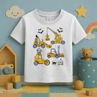 Vehicles Truck Halloween Construction Pumpkin Toddler T-Shirt thumb 3
