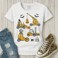 Vehicles Truck Halloween Construction Pumpkin Women's T-Shirt thumb 3