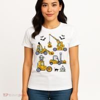 Vehicles Truck Halloween Construction Pumpkin Women's T-Shirt thumb 4