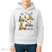 Vehicles Truck Halloween Construction Pumpkin Kids Hoodie thumb 4