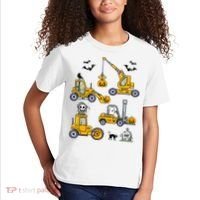 Vehicles Truck Halloween Construction Pumpkin Kids T-Shirt thumb 2