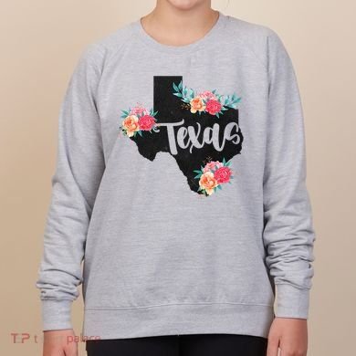 Vintage Texas Home State Map Pride Flowers Retro Rodeo Women's Sweatshirt