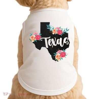 Vintage Texas Home State Map Pride Flowers Retro Rodeo Doggie Tank