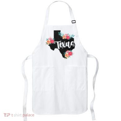 Vintage Texas Home State Map Pride Flowers Retro Rodeo Apron