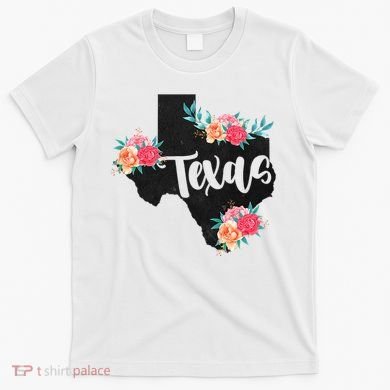Vintage Texas Home State Map Pride Flowers Retro Rodeo T-Shirt