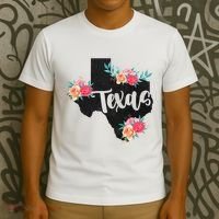 Vintage Texas Home State Map Pride Flowers Retro Rodeo T-Shirt thumb 3