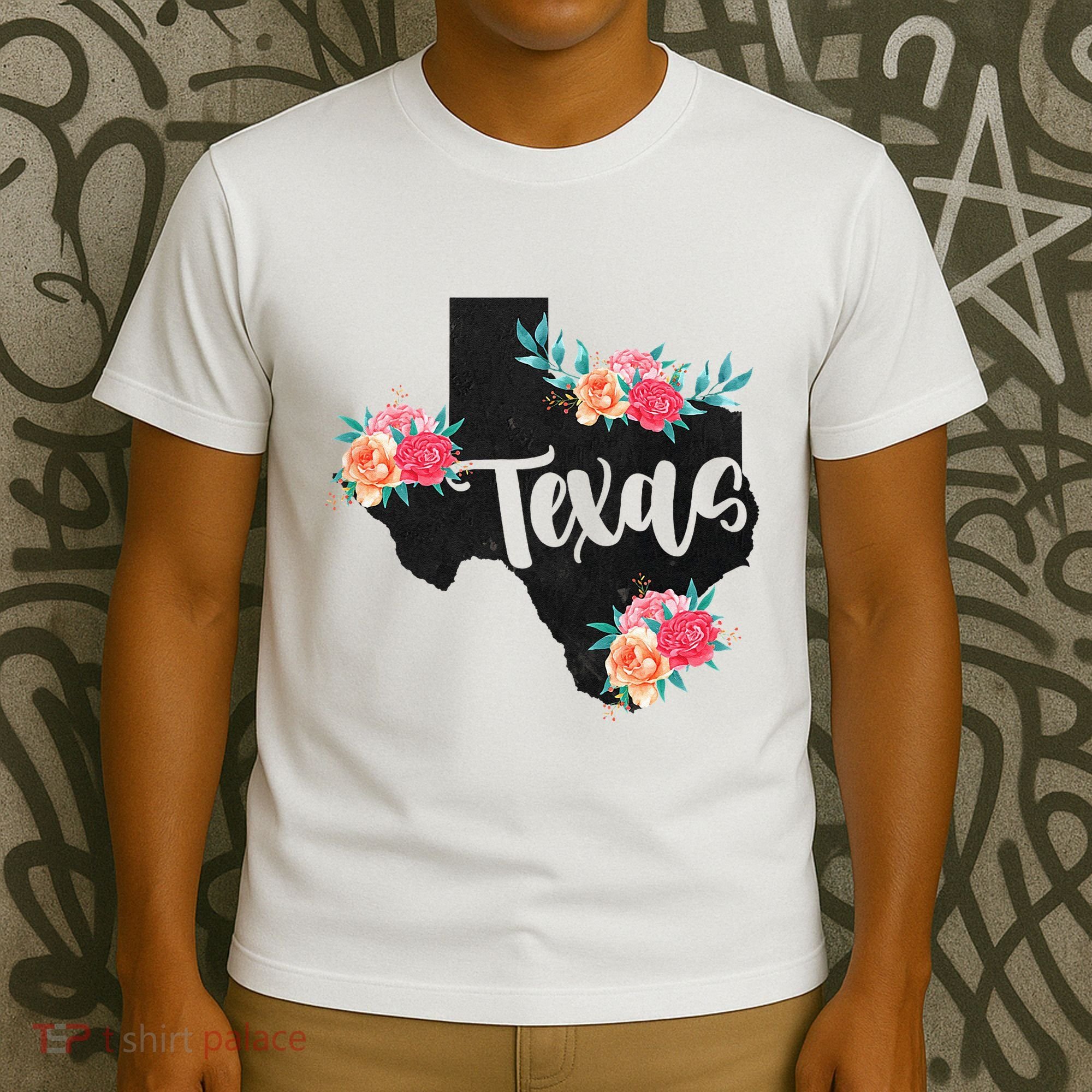 Vintage Texas Home State Map Pride Flowers Retro Rodeo T-Shirt