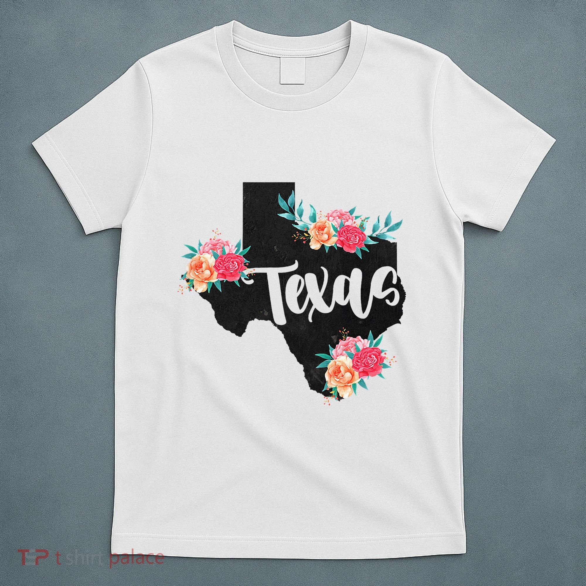 Vintage Texas Home State Map Pride Flowers Retro Rodeo T-Shirt