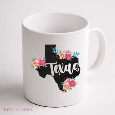 Vintage Texas Home State Map Pride Flowers Retro Rodeo Coffee Mug back