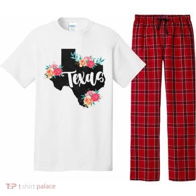 Vintage Texas Home State Map Pride Flowers Retro Rodeo Pajama Set