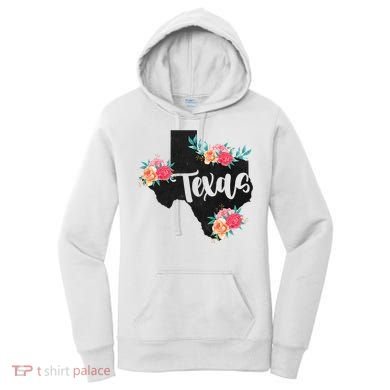 Vintage Texas Home State Map Pride Flowers Retro Rodeo Women's Hoodie