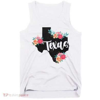 Vintage Texas Home State Map Pride Flowers Retro Rodeo Tank Top