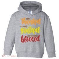 Very Thankful Incredibly Grateful Unbelievably Blessed Toddler Hoodie thumb 0
