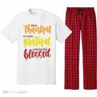 Very Thankful Incredibly Grateful Unbelievably Blessed Pajama Set thumb 0