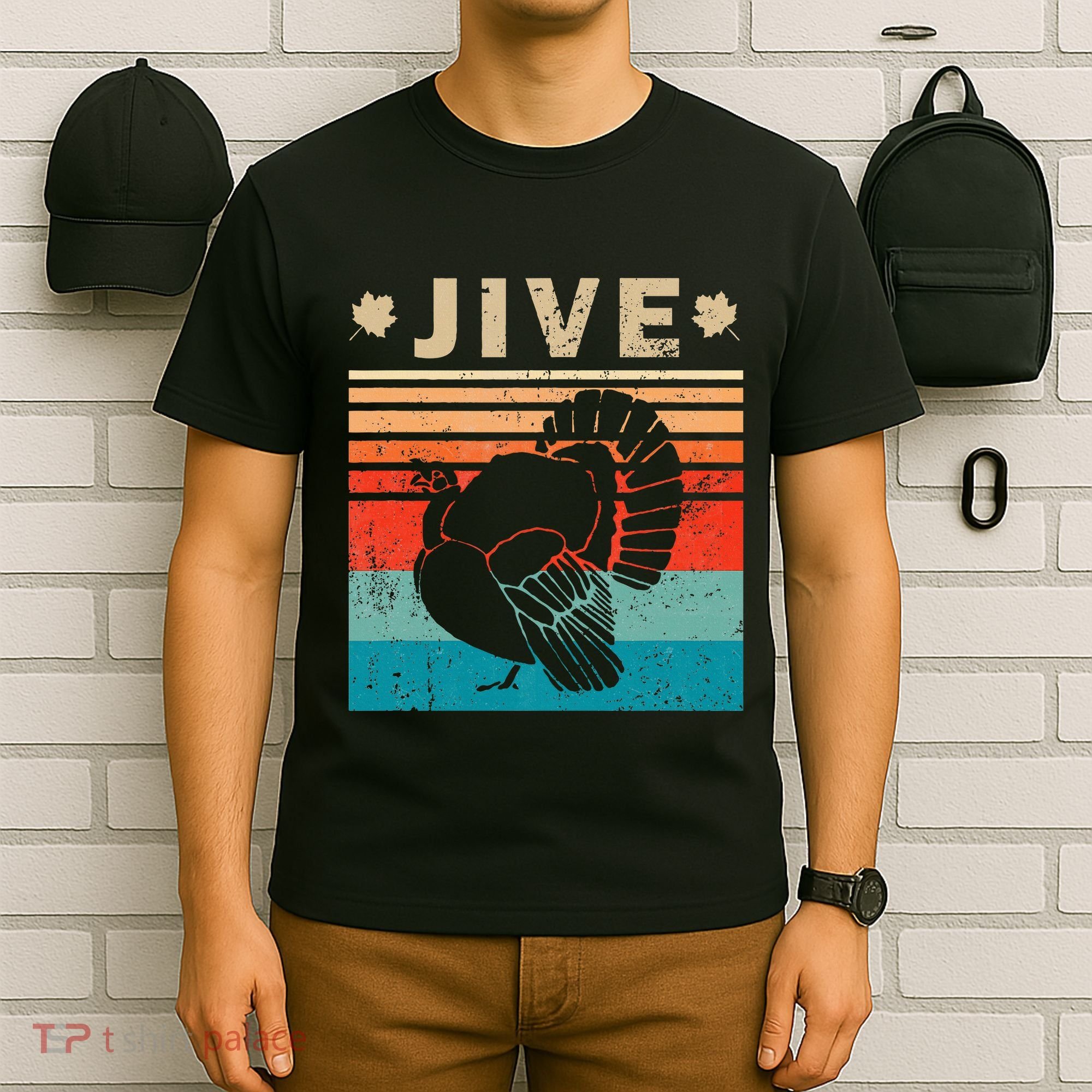 Vintage Turkey Jive Funny Thanksgiving Holiday Gift Family T-Shirt