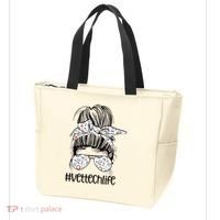 Vet Tech Life Messy Bun Veterinarian Vet Technician Gift Tote Bag thumb 3