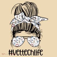 Vet Tech Life Messy Bun Veterinarian Vet Technician Gift Tote Bag thumb 4