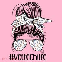 Vet Tech Life Messy Bun Veterinarian Vet Technician Gift Coaster thumb 2