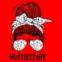 Vet Tech Life Messy Bun Veterinarian Vet Technician Gift Santa Hat thumb 1
