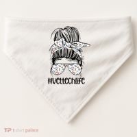 Vet Tech Life Messy Bun Veterinarian Vet Technician Gift USA-Made Doggie Bandana thumb 0