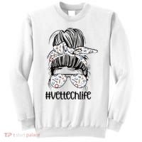 Vet Tech Life Messy Bun Veterinarian Vet Technician Gift Sweatshirt thumb 0
