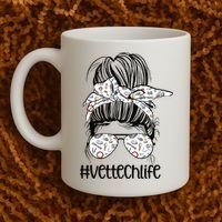 Vet Tech Life Messy Bun Veterinarian Vet Technician Gift Coffee Mug thumb 2
