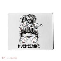 Vet Tech Life Messy Bun Veterinarian Vet Technician Gift Mousepad thumb 0