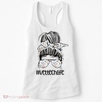 Vet Tech Life Messy Bun Veterinarian Vet Technician Gift Women's Tank Top thumb 0