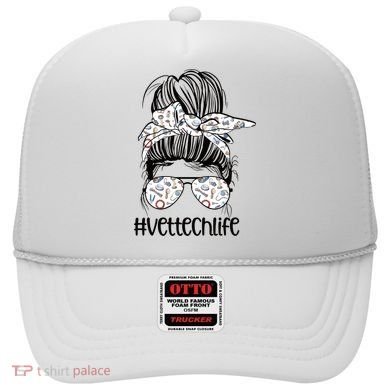 Vet Tech Life Messy Bun Veterinarian Vet Technician Gift Hat
