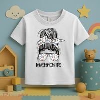 Vet Tech Life Messy Bun Veterinarian Vet Technician Gift Toddler T-Shirt thumb 3