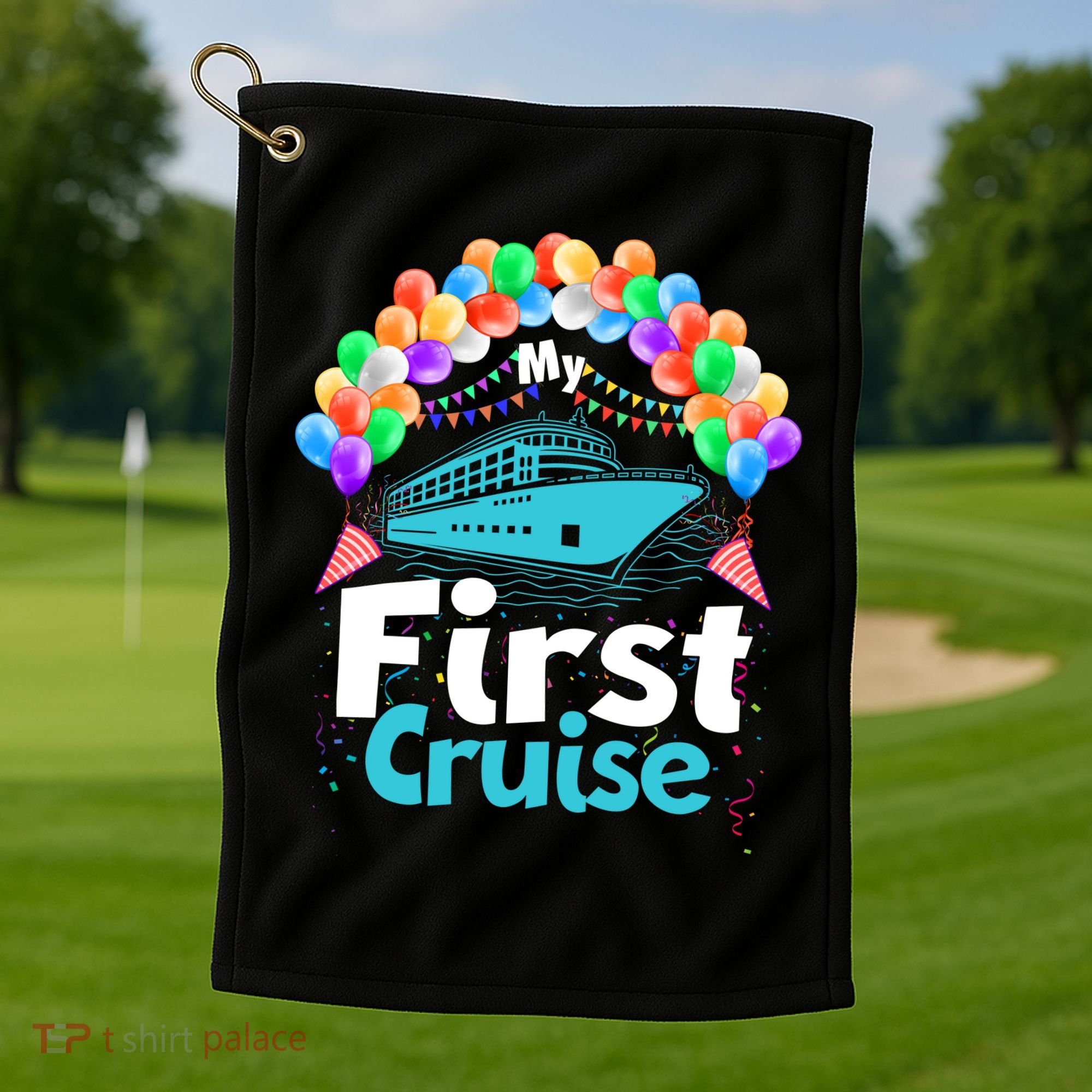 Vacation Time My First Crusie Golf Towel