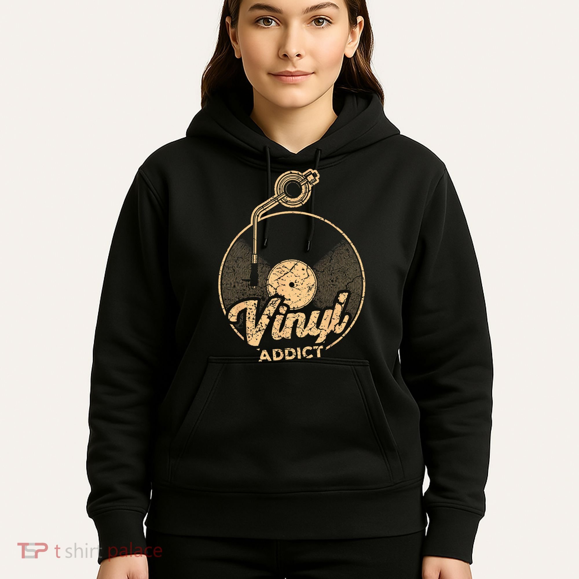 Vinyl Turntable Music Retro LP Record Player DJ Hoodie