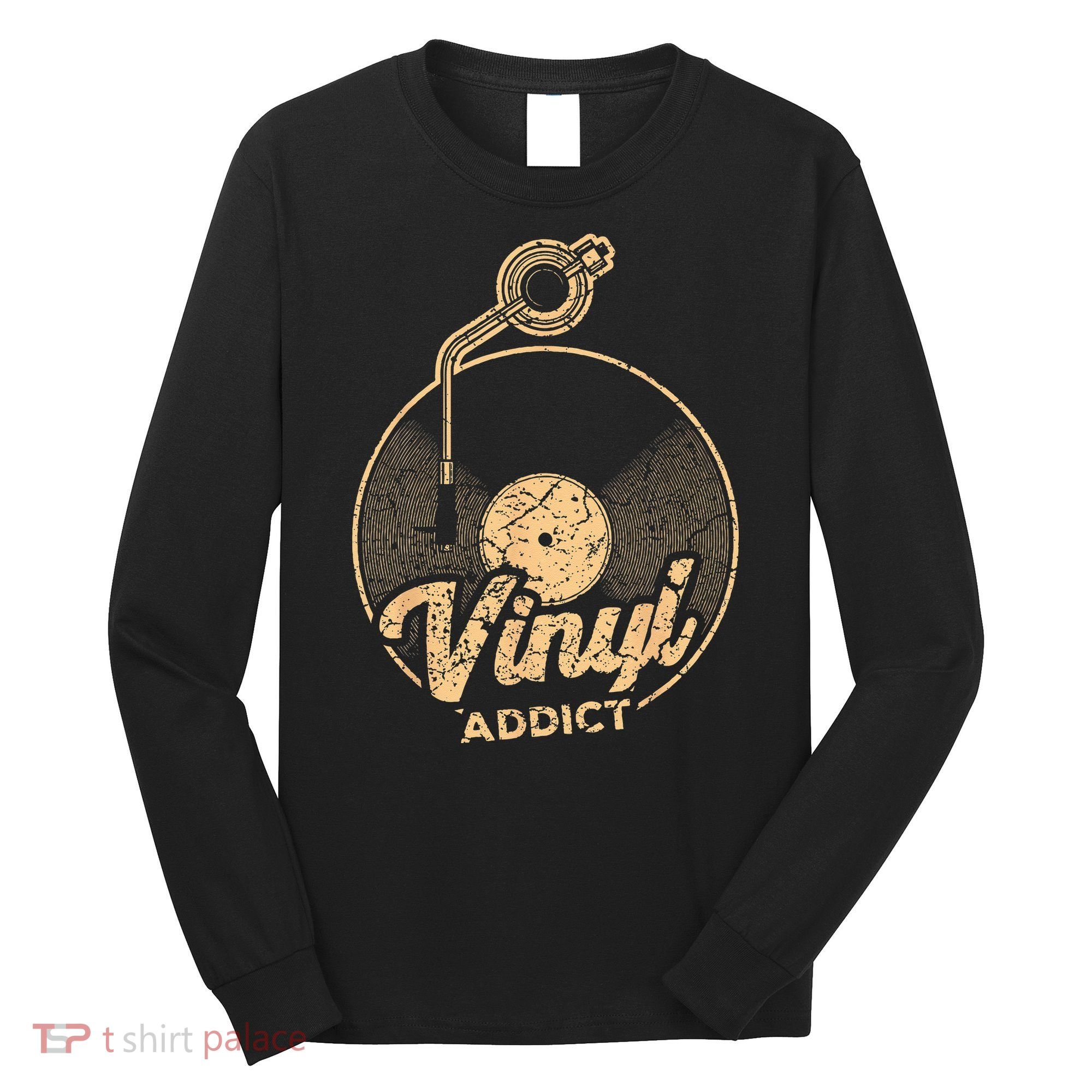 Vinyl Turntable Music Retro LP Record Player DJ Long Sleeve Shirt