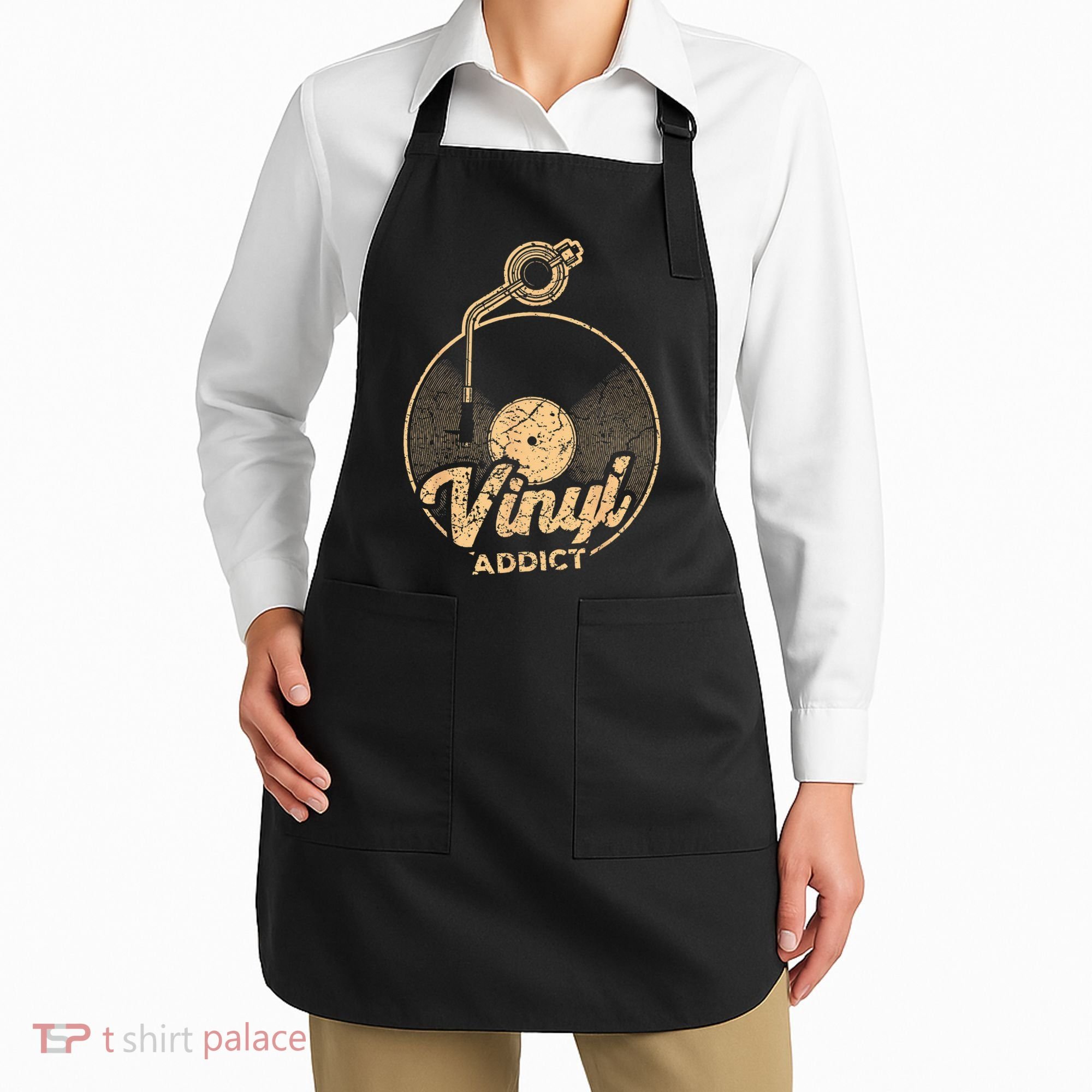 Vinyl Turntable Music Retro LP Record Player DJ Apron