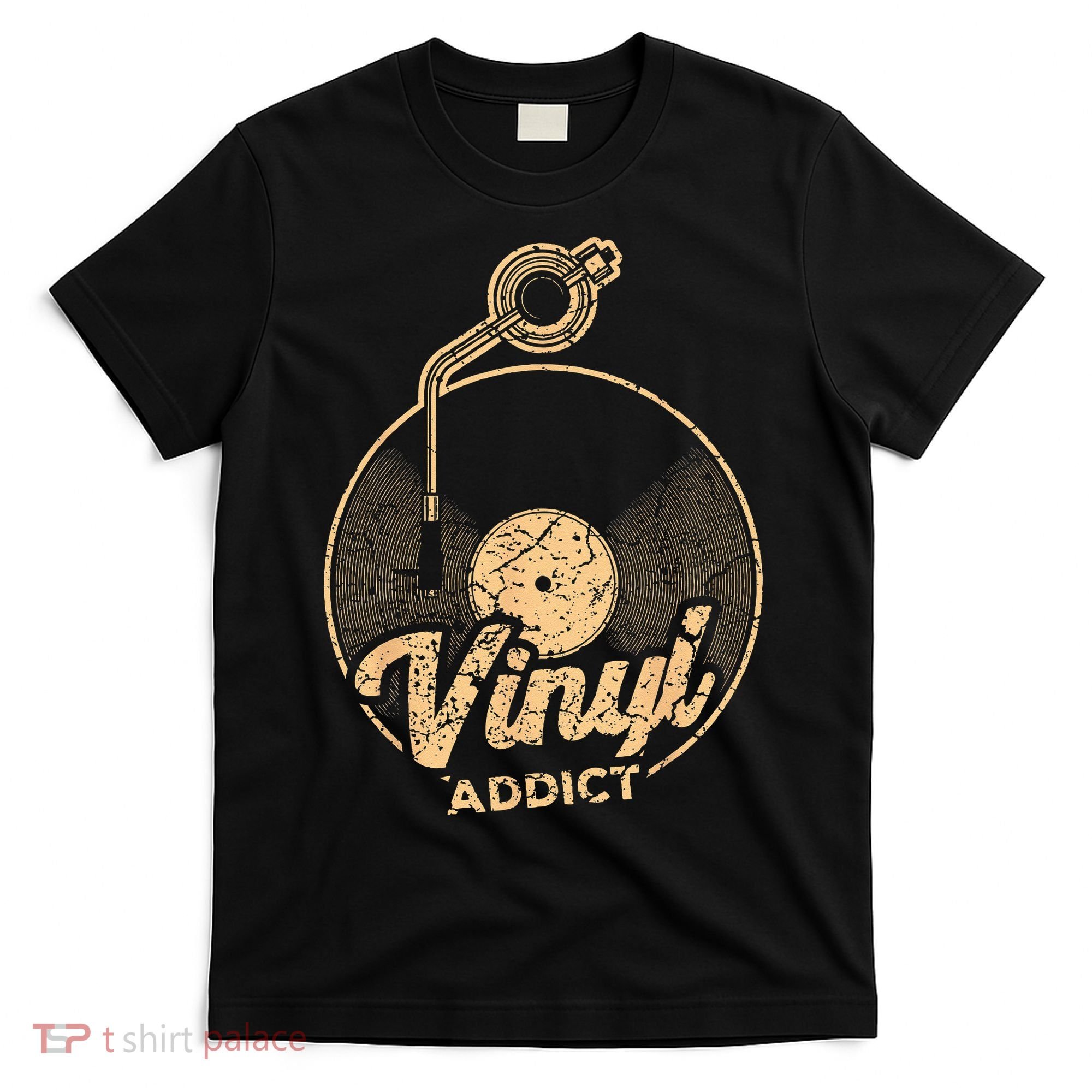 Vinyl Turntable Music Retro LP Record Player DJ T-Shirt