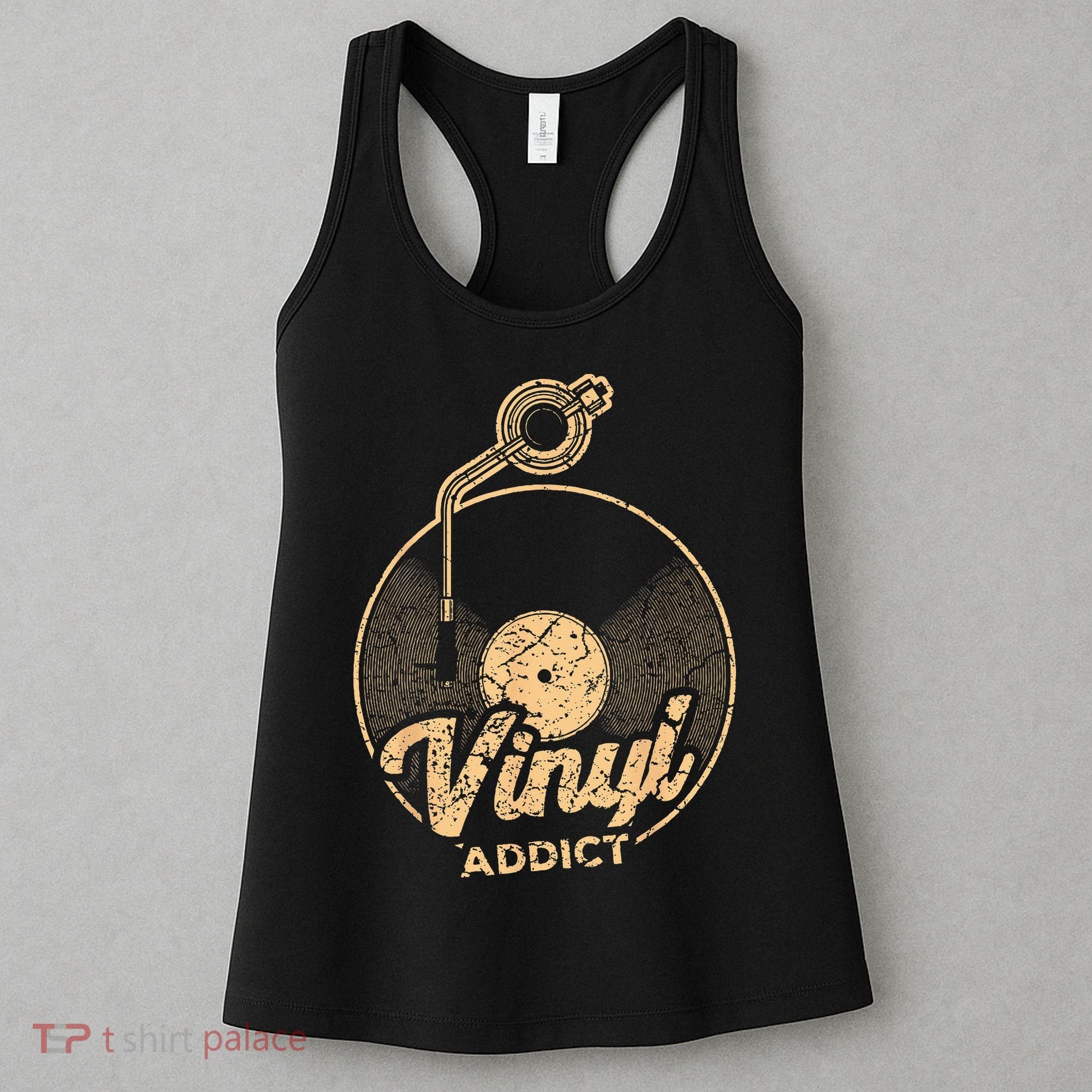 Vinyl Turntable Music Retro LP Record Player DJ Women's Tank Top