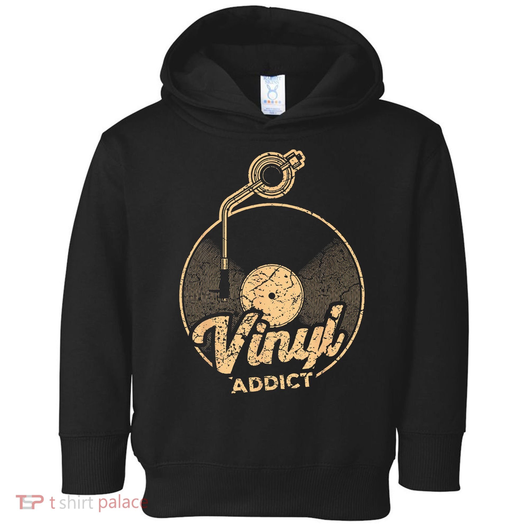 Vinyl Turntable Music Retro LP Record Player DJ Toddler Hoodie