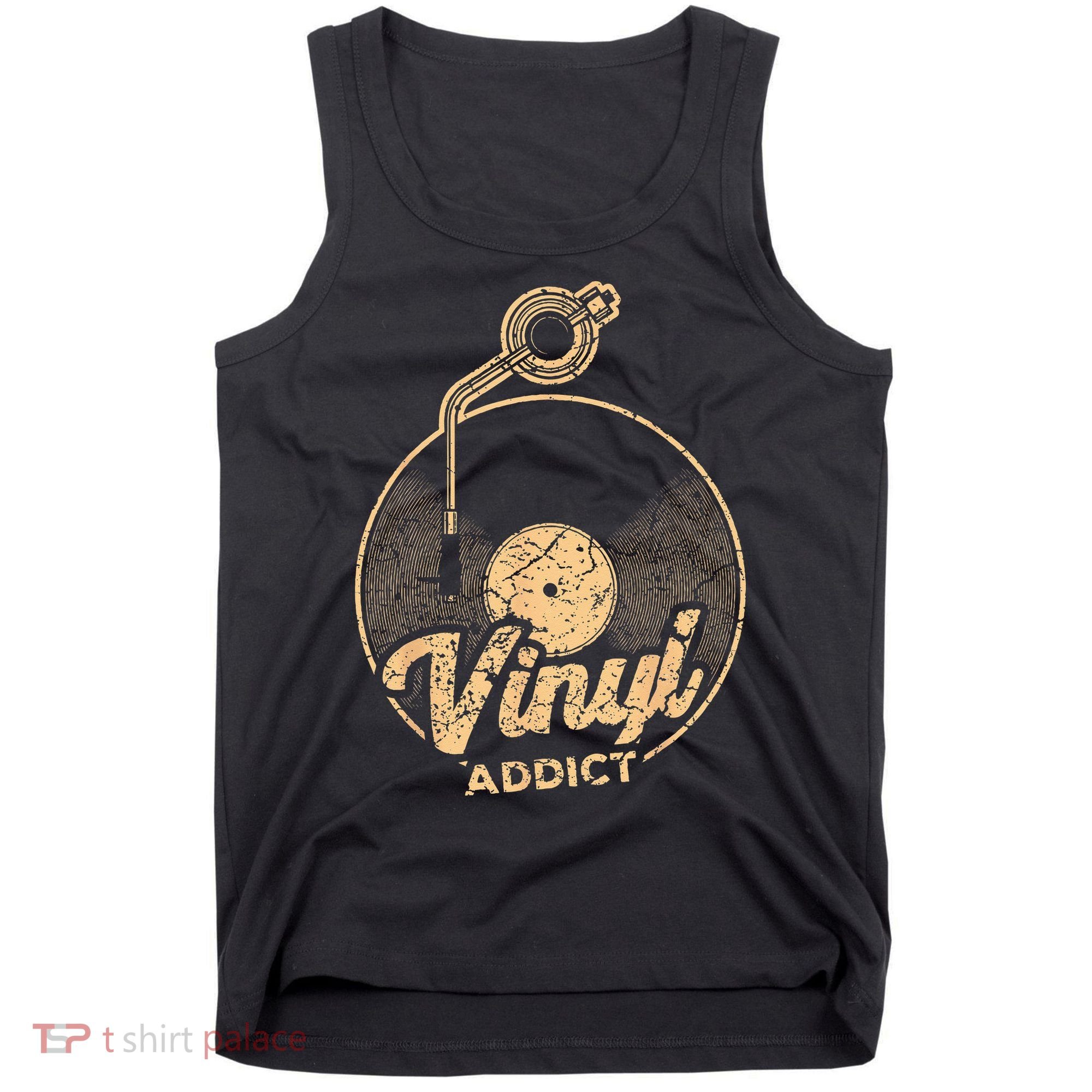 Vinyl Turntable Music Retro LP Record Player DJ Tank Top