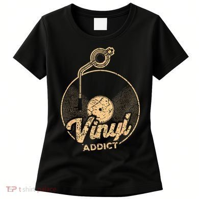 Vinyl Turntable Music Retro LP Record Player DJ Women's T-Shirt