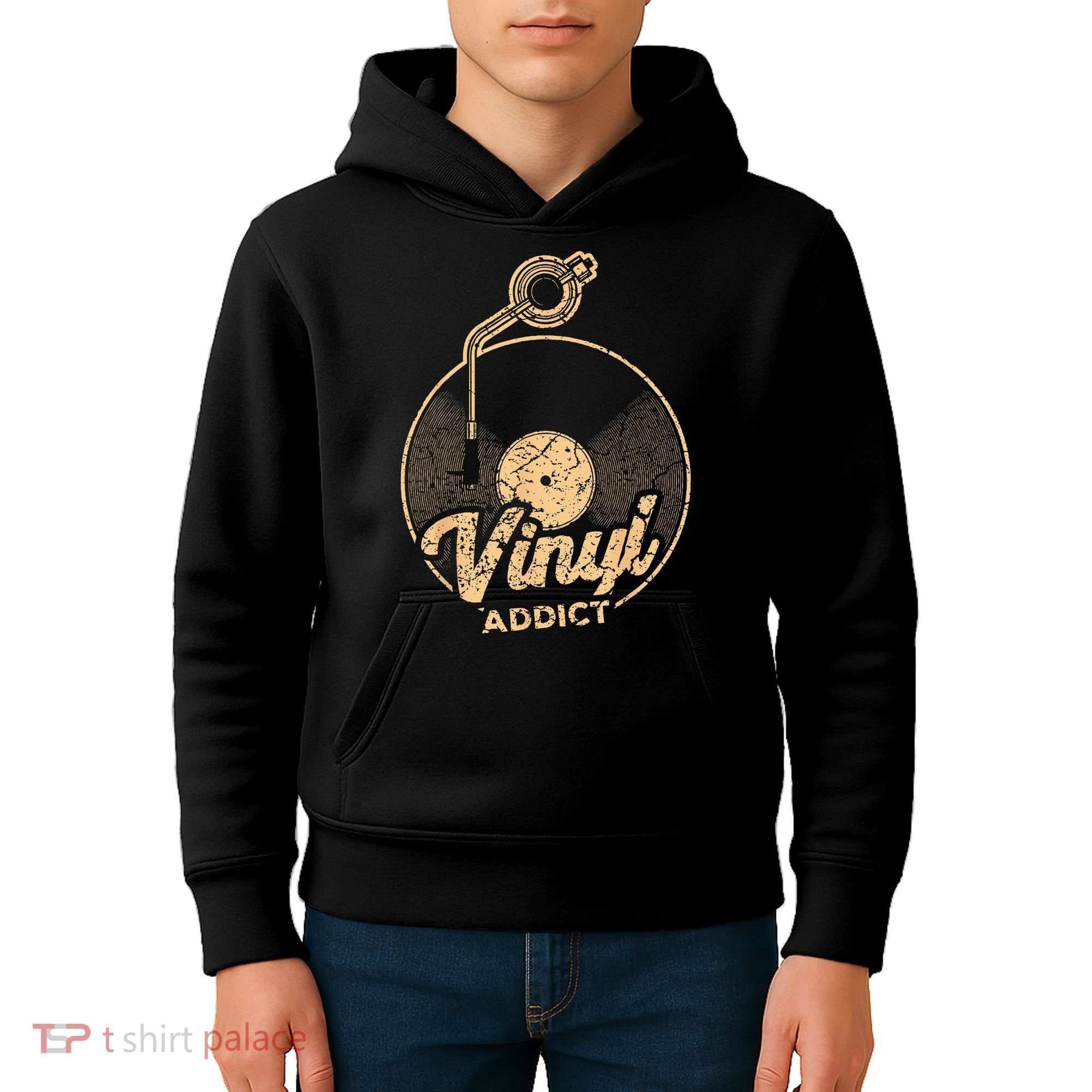 Vinyl Turntable Music Retro LP Record Player DJ Kids Hoodie