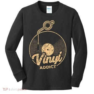 Vinyl Turntable Music Retro LP Record Player DJ Kids Long Sleeve Shirt