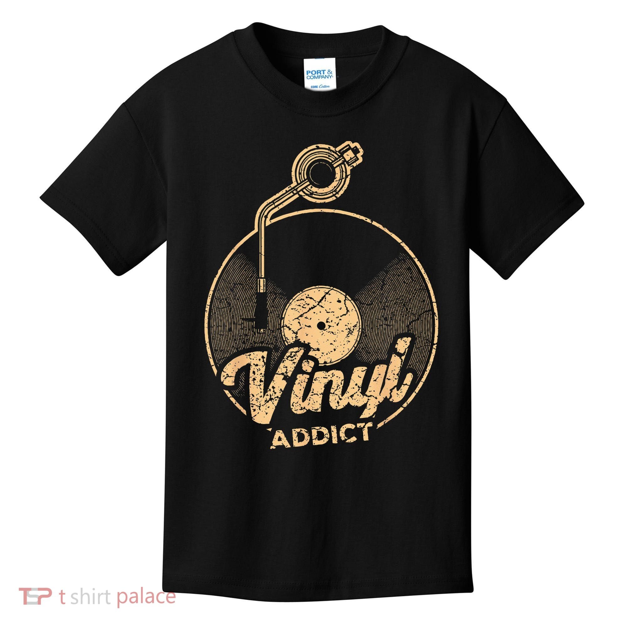 Vinyl Turntable Music Retro LP Record Player DJ Kids T-Shirt