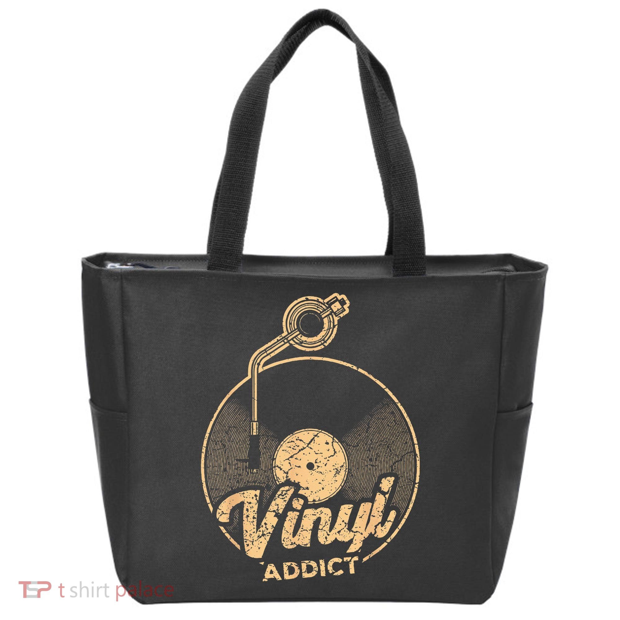 Vinyl Turntable Music Retro LP Record Player DJ Tote Bag