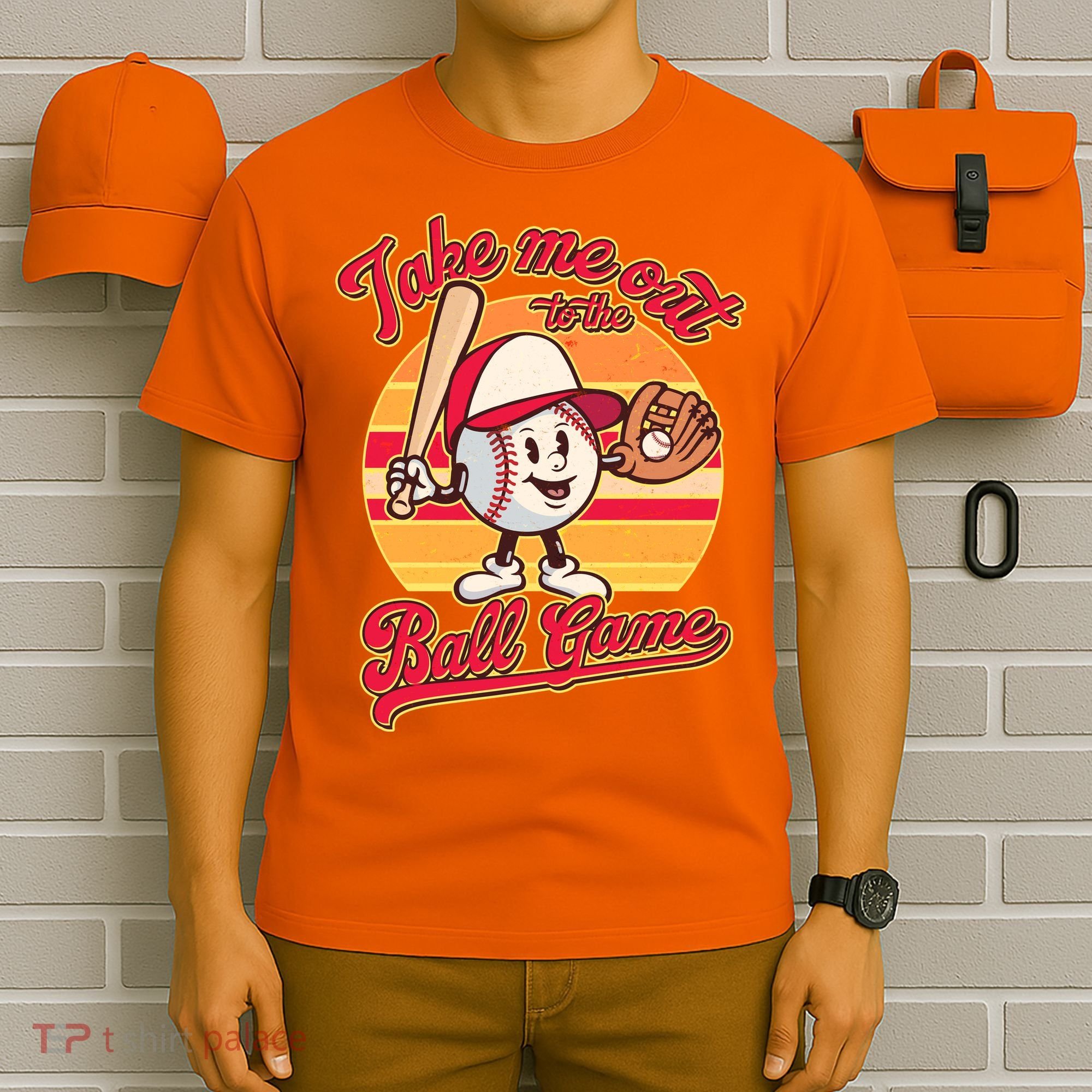 Vintage Take Me Out To The Ball Game Mascot T-Shirt