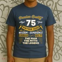 Vintage The Man Myth Legend 75 Yrs 75th Birthday Present Gift T-Shirt thumb 3