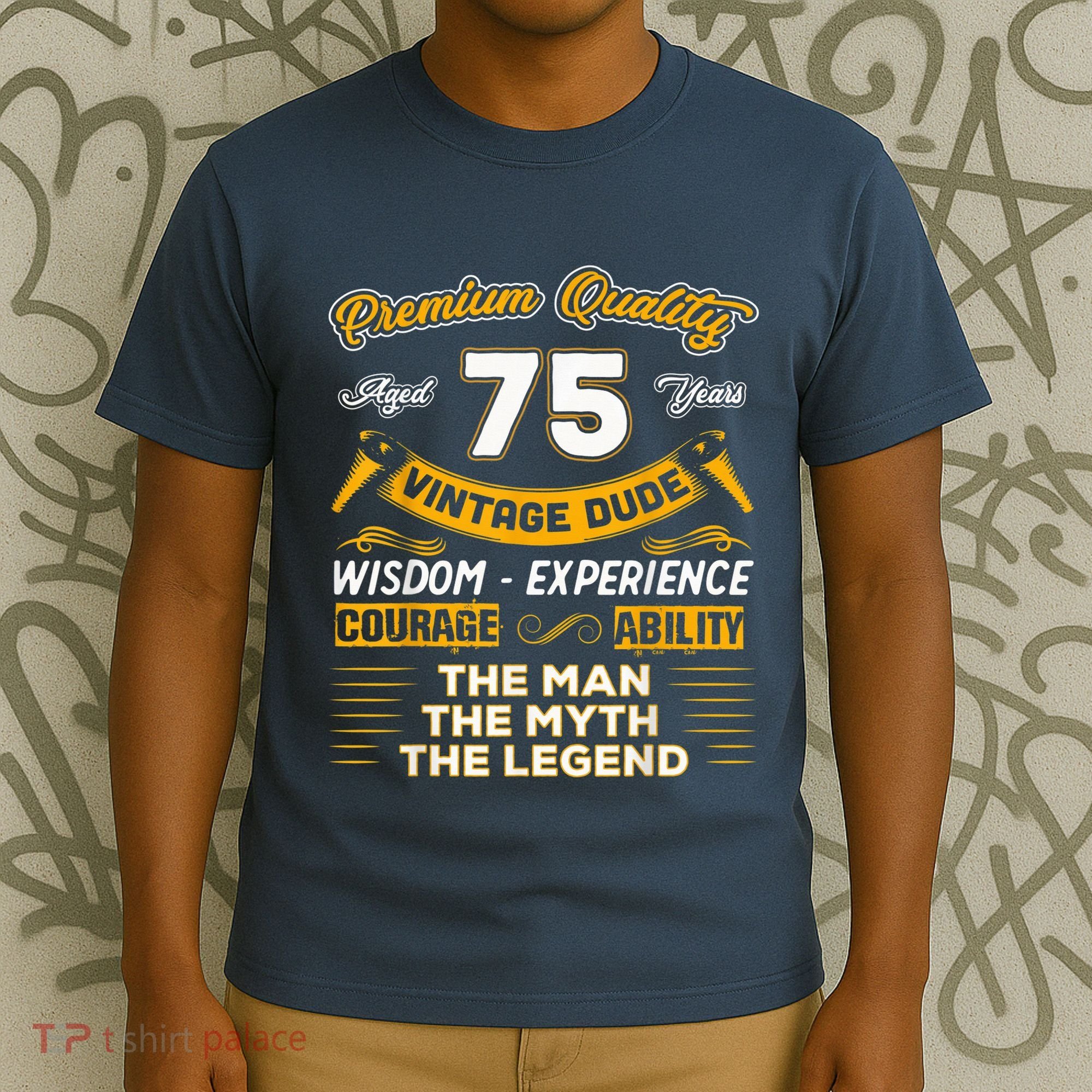 Vintage The Man Myth Legend 75 Yrs 75th Birthday Present Gift T-Shirt