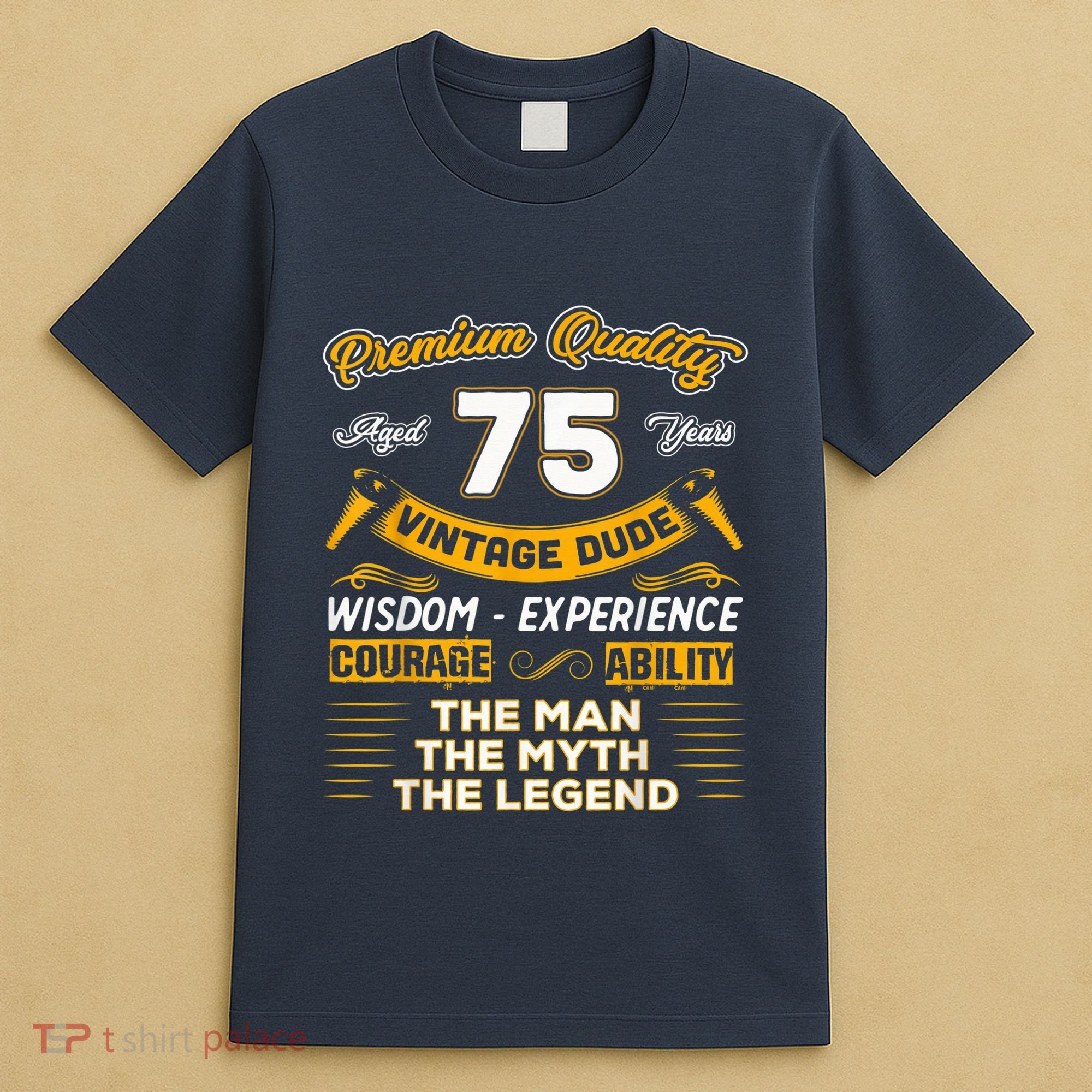 Vintage The Man Myth Legend 75 Yrs 75th Birthday Present Gift T-Shirt