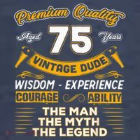 Vintage The Man Myth Legend 75 Yrs 75th Birthday Present Gift T-Shirt thumb 5