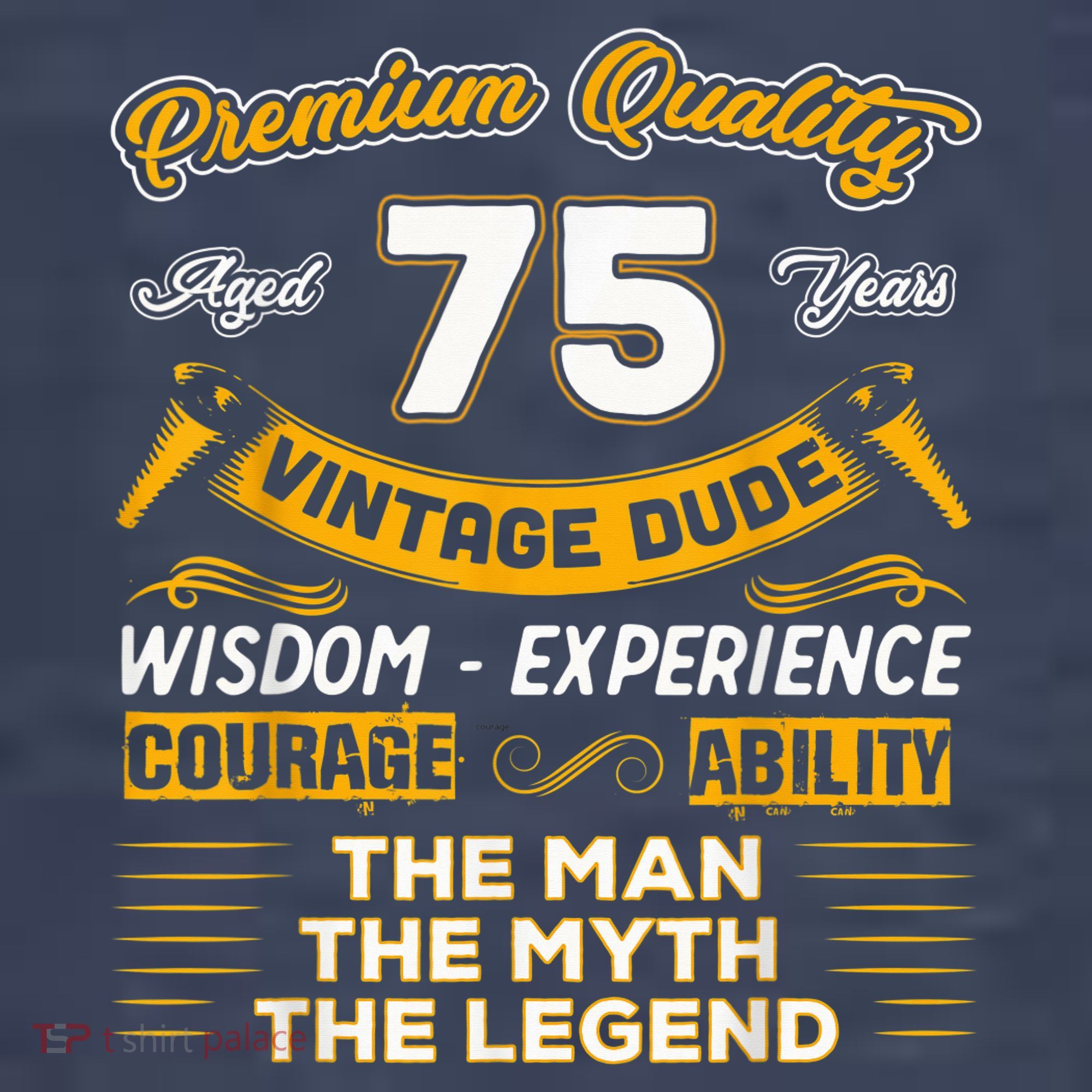 Vintage The Man Myth Legend 75 Yrs 75th Birthday Present Gift T-Shirt